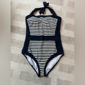 Boden Blue and White Nautical One Piece Swimsuit